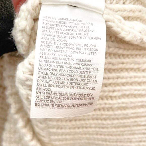 H&M Chunky Knit Oversized Sweater Mock Neck Pullover in Light Gray Size XS - Picture 8 of 8